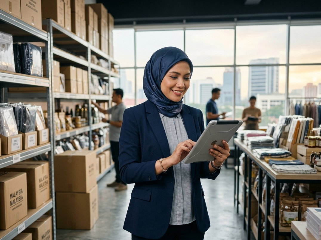 Malaysian business owner in her growing business